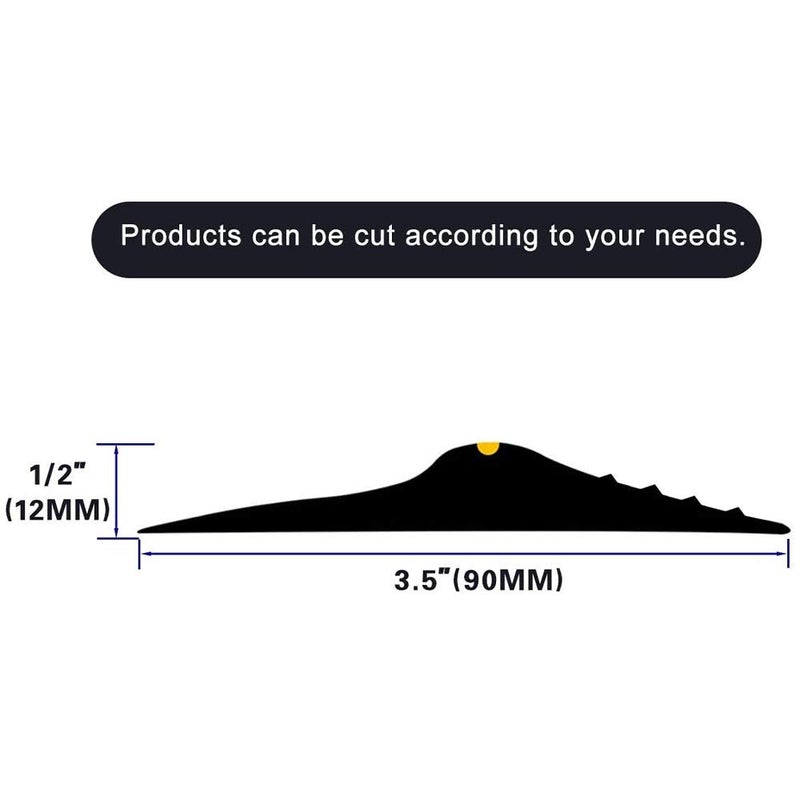 ToLanbbt 16.5Ft/5M Universal Garage Threshold Seal Strip Garage Door Bottom Weatherproof Strip Rubber DIY Weather Stripping Replacement Not Include Sealant/Adhesive (Black-Yellow Line) - Image 2